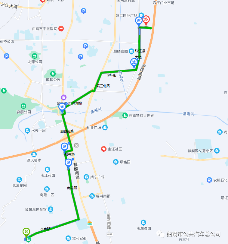 曲靖公交车线路图图片