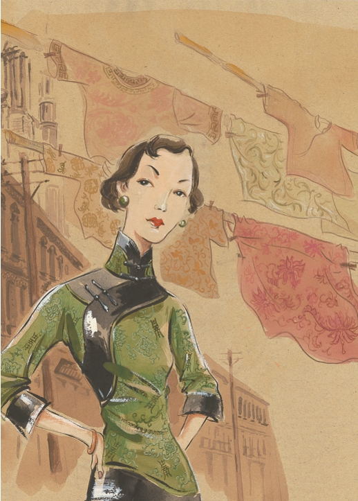 画陆梅 画《霓裳·张爱玲》    (增订版)    陶方宣 著    陆梅 插图