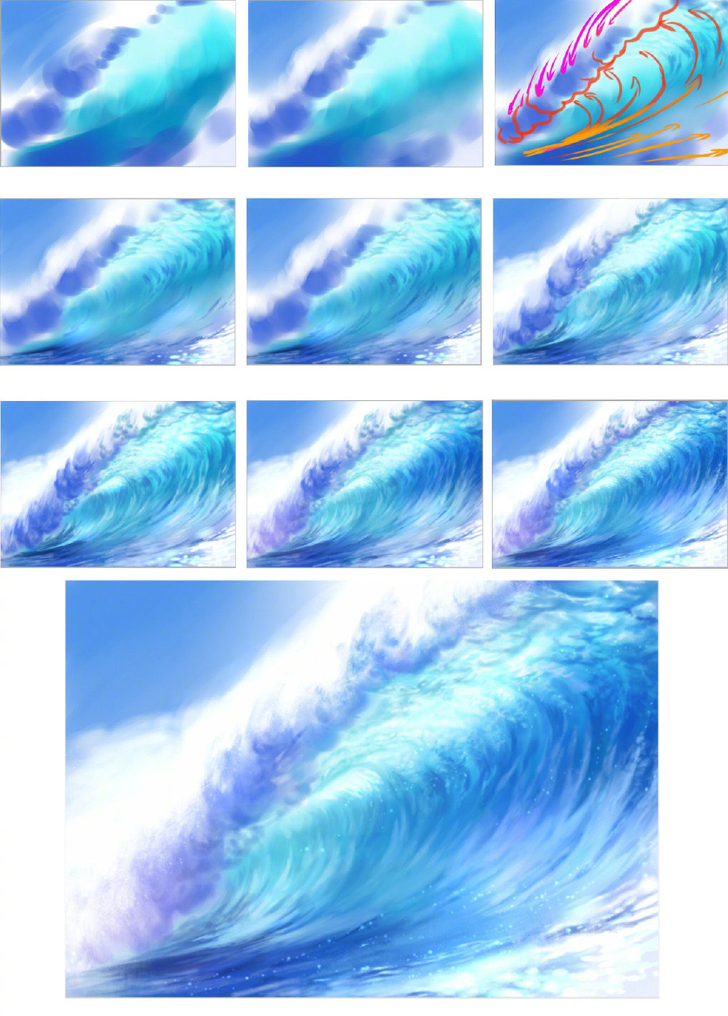 一些关于海浪的绘制画法|画法|海浪_新浪新闻