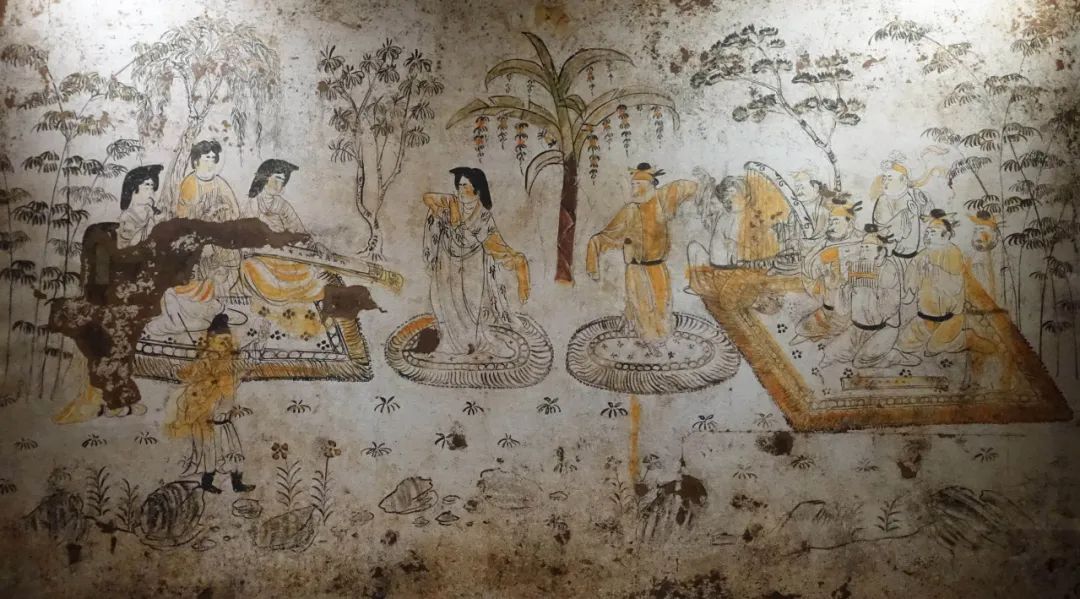 唐代韩休墓壁画乐舞图——胡旋舞.中新社发 &nbsp;许建梅 摄