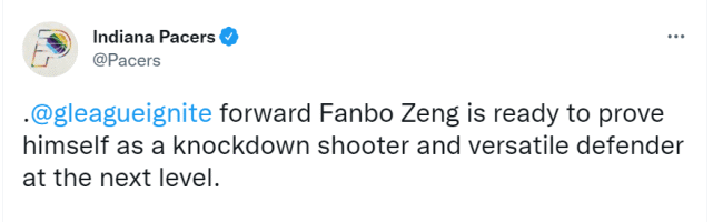 曾凡博签约步行者出战夏季联赛!曾为该队试训:冲击NBA再现曙光休闲区蓝鸢梦想 - Www.slyday.coM 曾凡博签约步行者出战夏季联赛!曾为该队试训:冲击NBA再现曙光休闲区蓝鸢梦想 - Www.slyday.coM