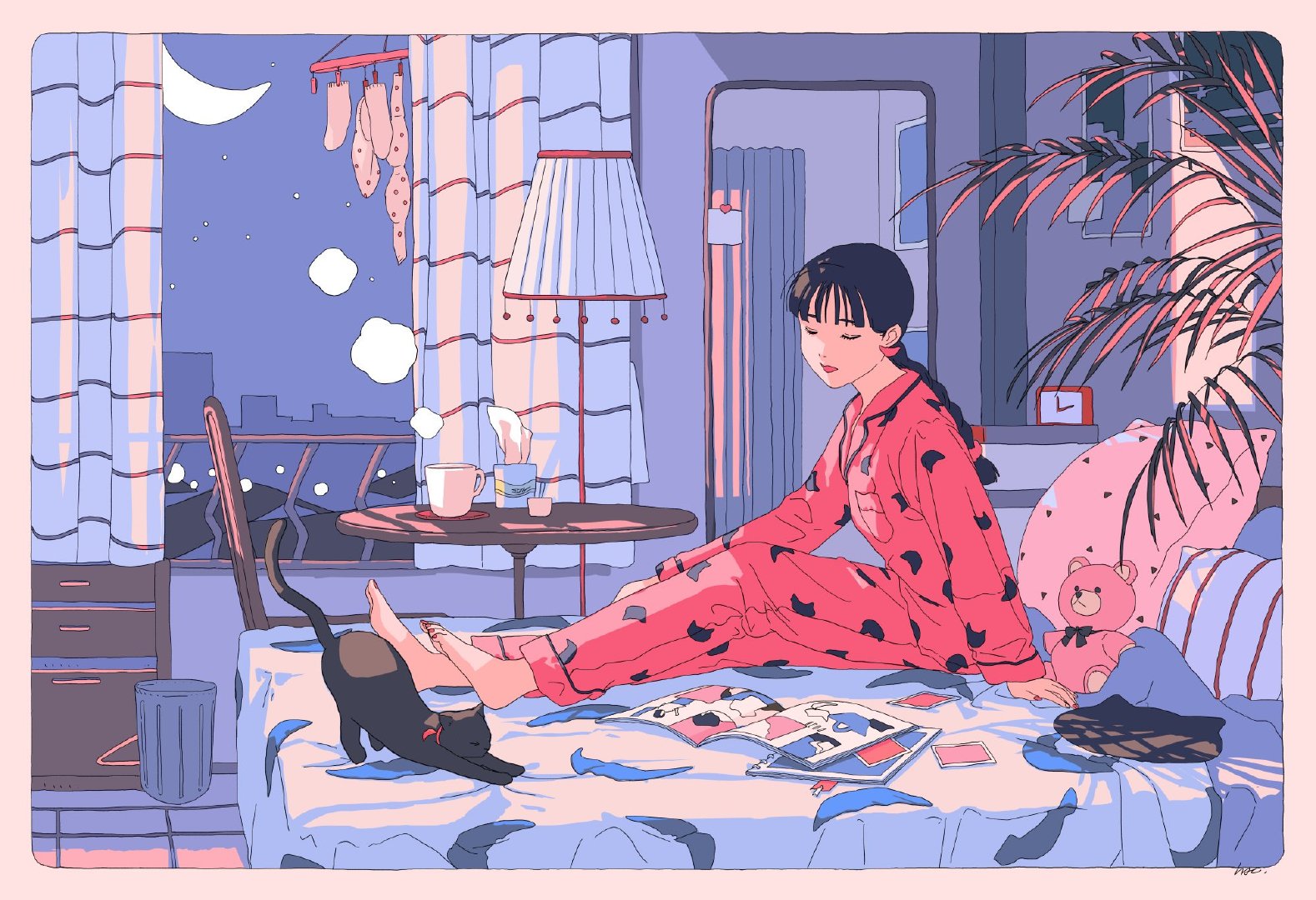 一个人的慵懒小时光丨插画师hai twi:aorkgk