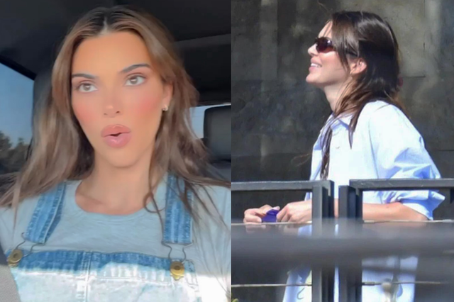 詹娜复合后晒自拍，穿牛仔背带裤，一脸幸福！跟布克真的好配休闲区蓝鸢梦想 - Www.slyday.coM