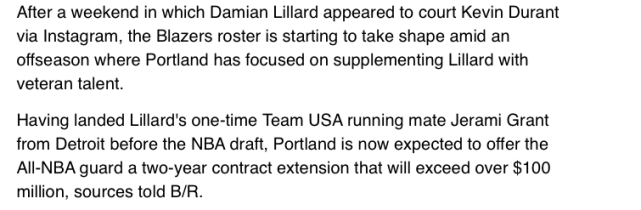 2年超1亿美元大合同!曝利拉德将提前续约 连续发声表忠心休闲区蓝鸢梦想 - Www.slyday.coM 2年超1亿美元大合同!曝利拉德将提前续约 连续发声表忠心休闲区蓝鸢梦想 - Www.slyday.coM