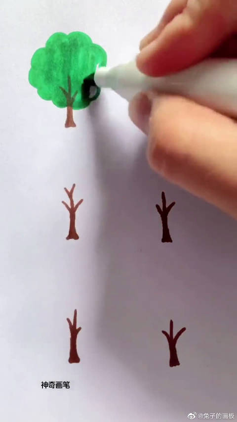 你会几种画树的方法？