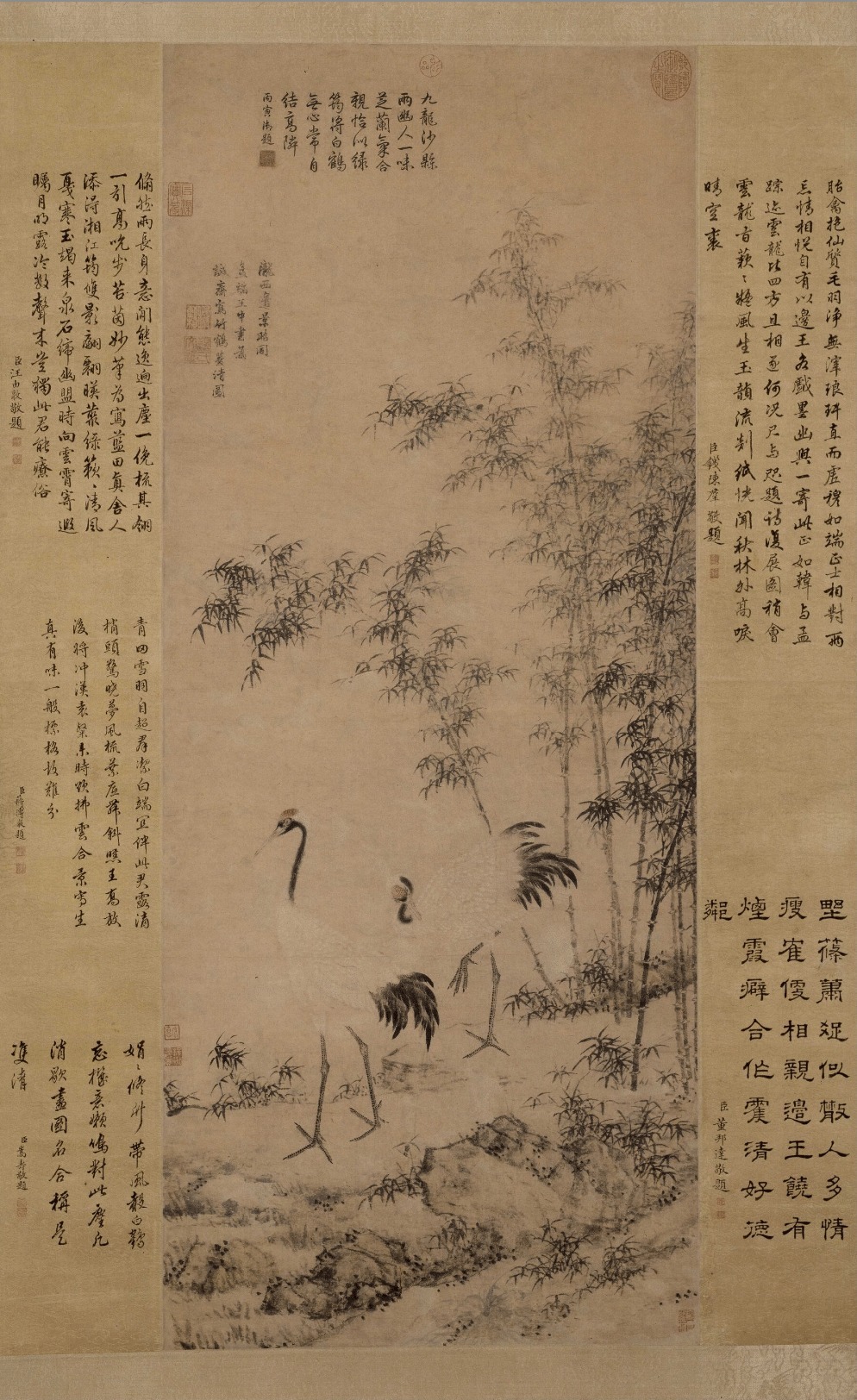 『名画记』边景昭王绂《竹鹤双清图轴》,天合之作,清新出尘__财经头条