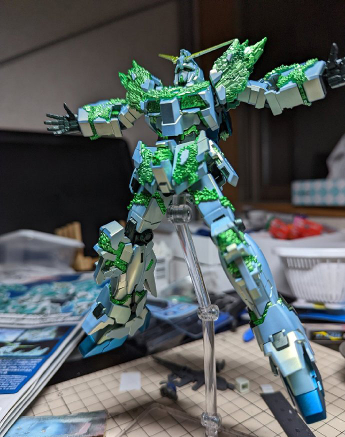 机动战士高达hguc荧光结晶独角兽高达模型