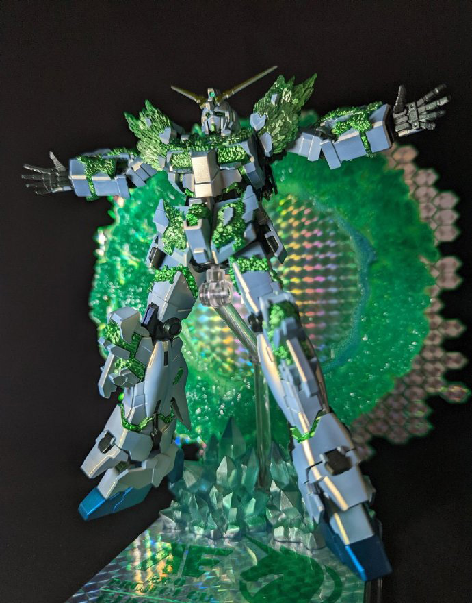 机动战士高达hguc荧光结晶独角兽高达模型