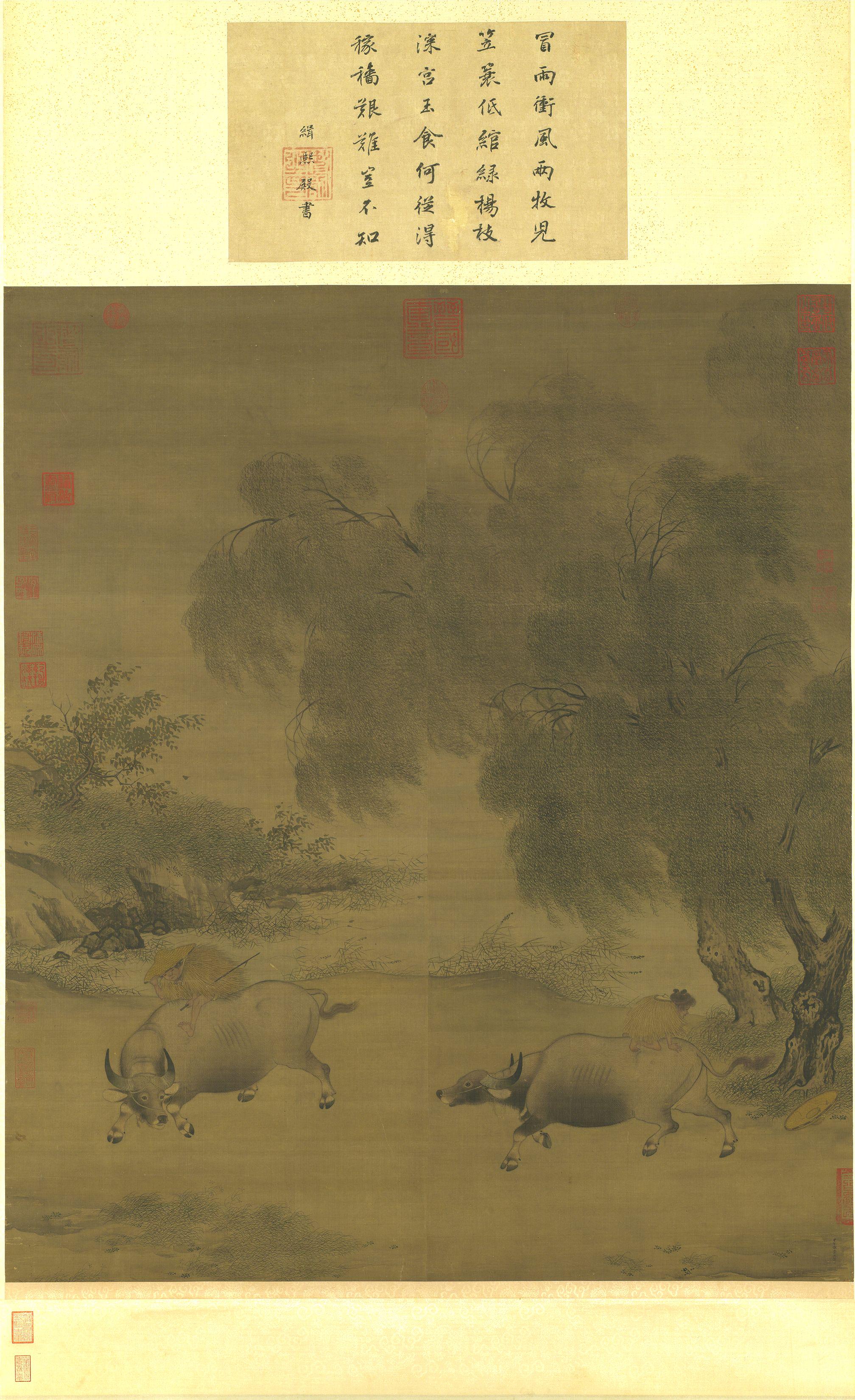 宋 李迪 《风雨归牧》&nbsp;绢本 设色&nbsp;120.7x102.8公分