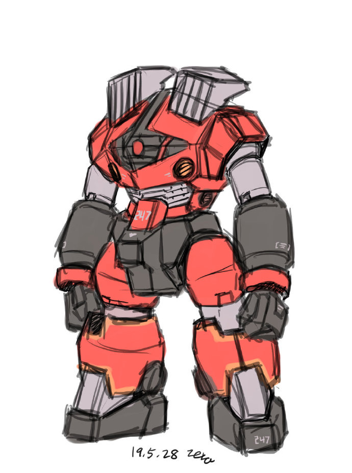 吉恩创意机甲插画扎古拟人化设计