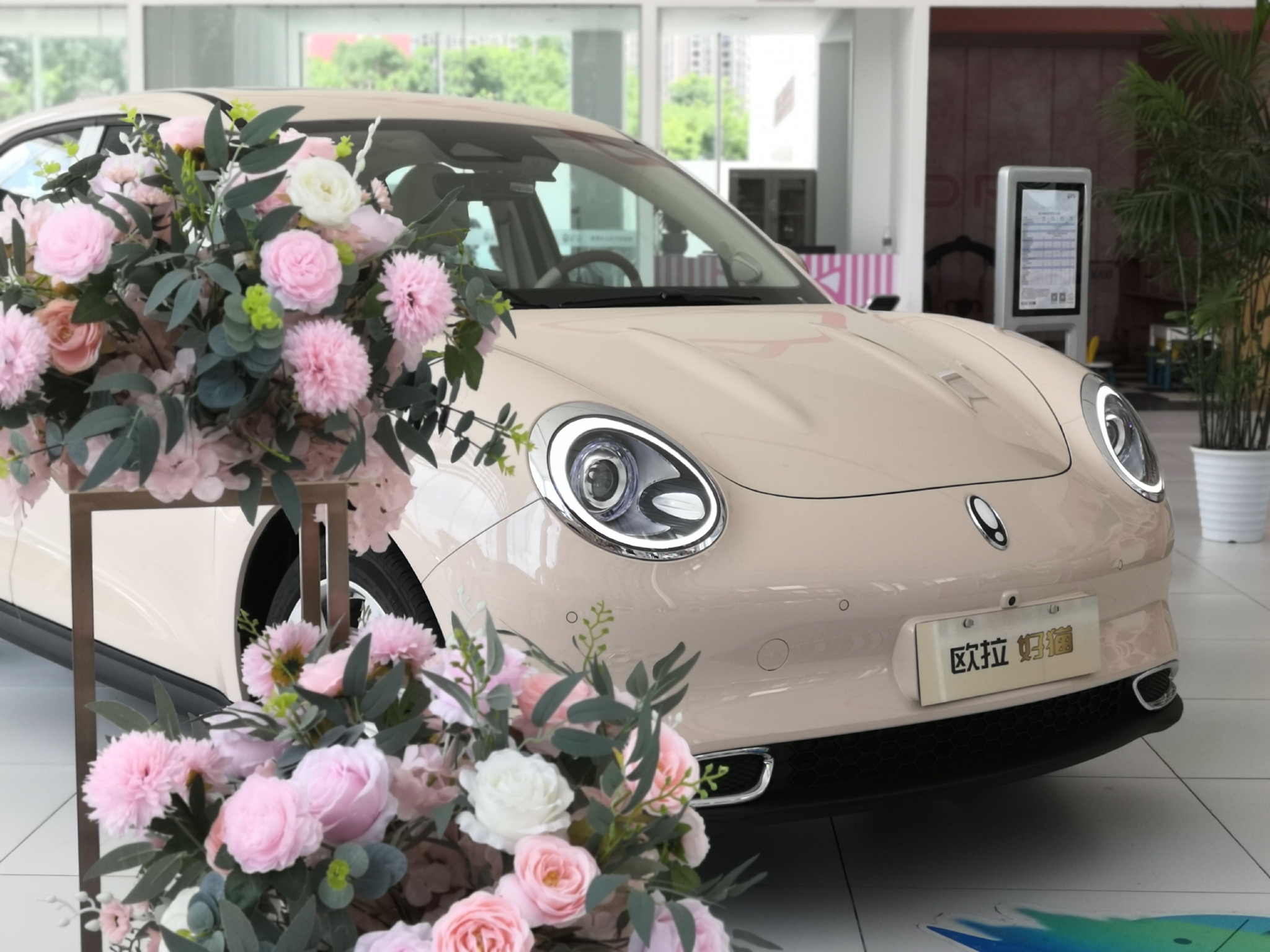 更懂小姐姐的电动车,实拍2022款欧拉好猫莫兰迪版-新浪汽车