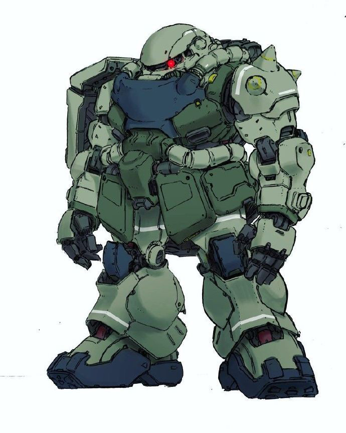 吉恩创意机甲插画扎古拟人化设计