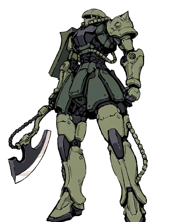 吉恩创意机甲插画扎古拟人化设计