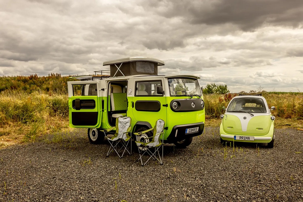 大众t1露营车的精神续作德国新势力推出超可爱迷你纯电露营车