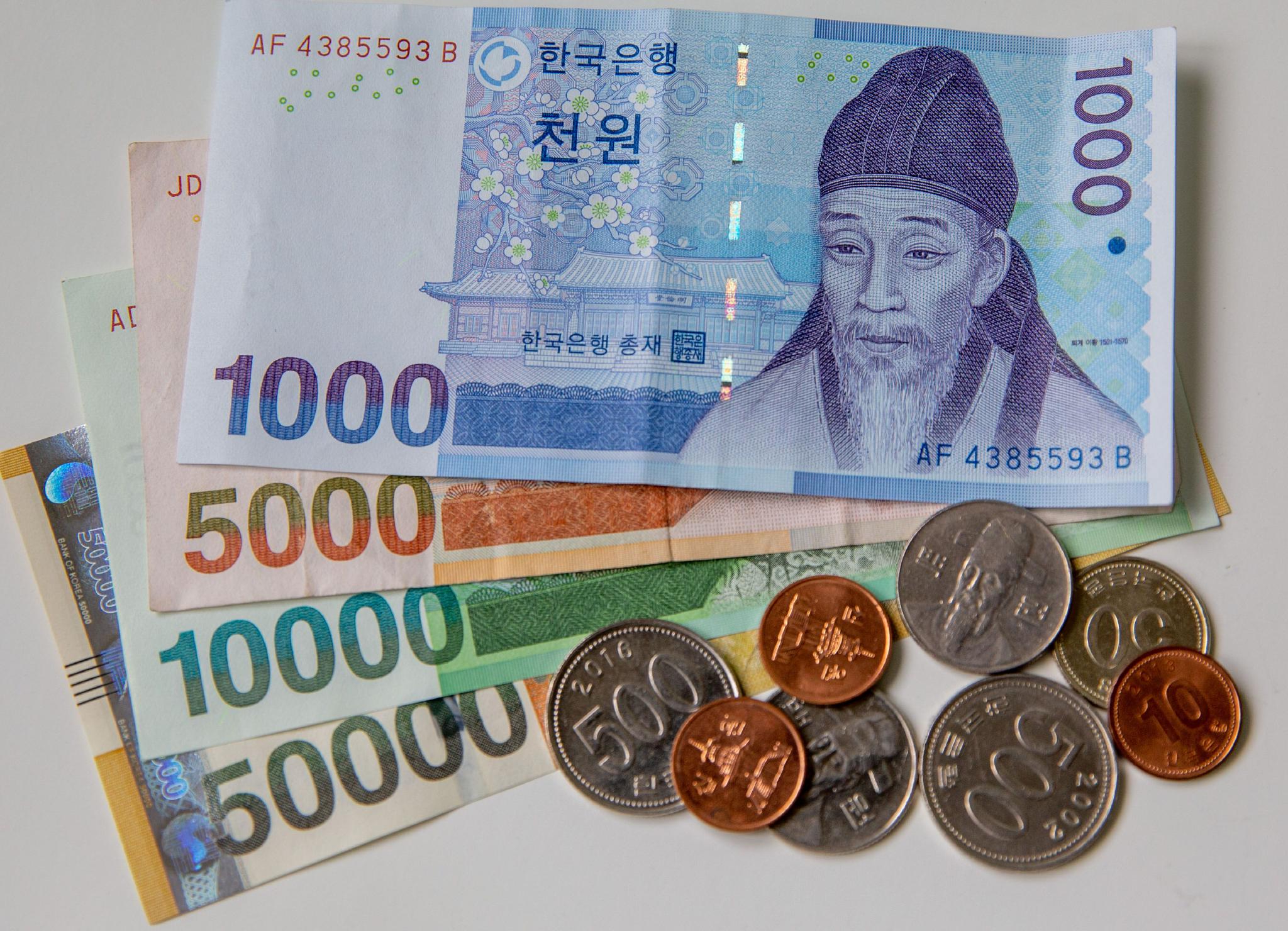 韩元对美元汇率持续走低