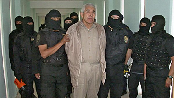 2005年，在墨西哥瓜达拉哈拉服刑的拉斐尔·卡罗·金特罗。（法新社资料图片）