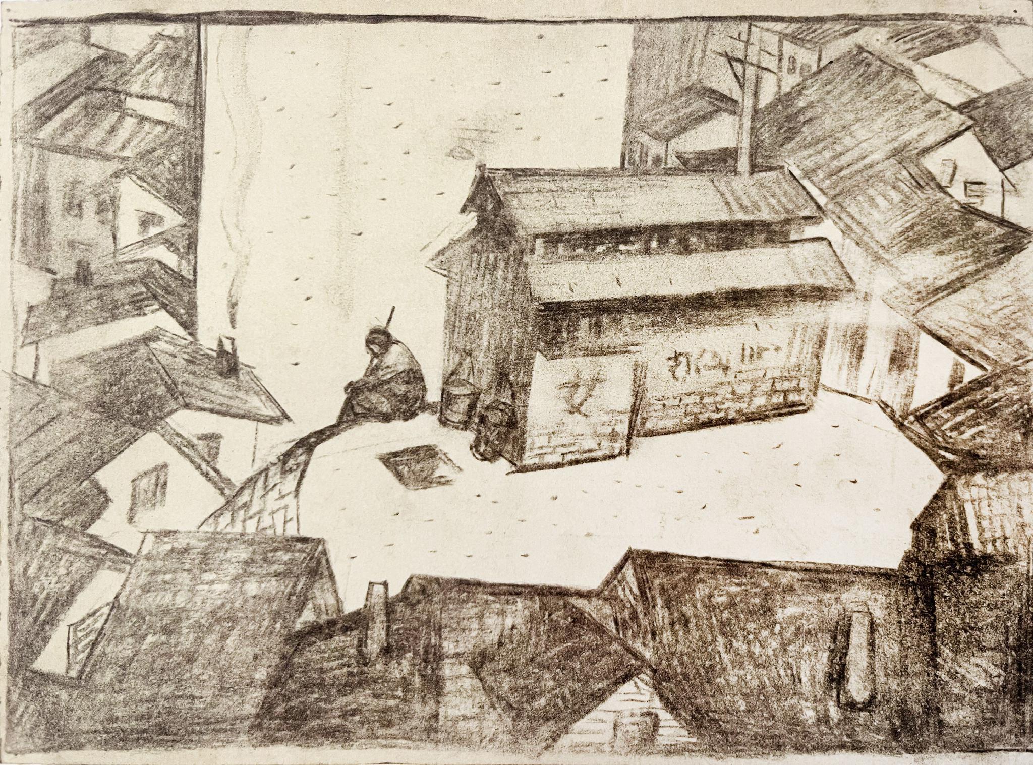 《父亲》系列手稿，纸本素描，22 × 30 cm，1979。当代唐人艺术中心供图