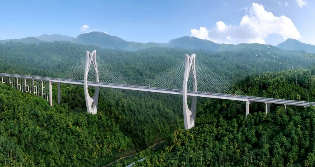 苍泰高速东溪斜拉桥效果图●景文高速公路,228国道乐清乐成至黄华段