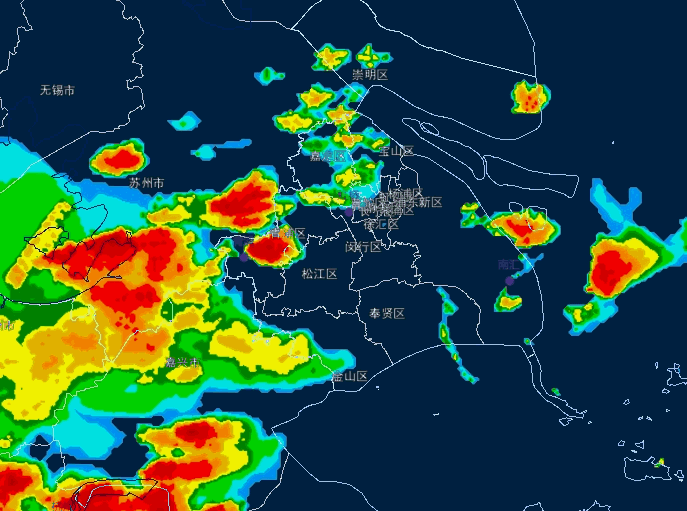 21日傍晚雷达回波图