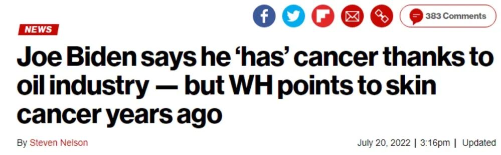 拜登称自己“患有癌症”，白宫紧急回应……休闲区蓝鸢梦想 - Www.slyday.coM