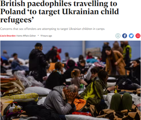 英媒：英国恋童癖者集中奔赴波兰为乌难民提供"援助"