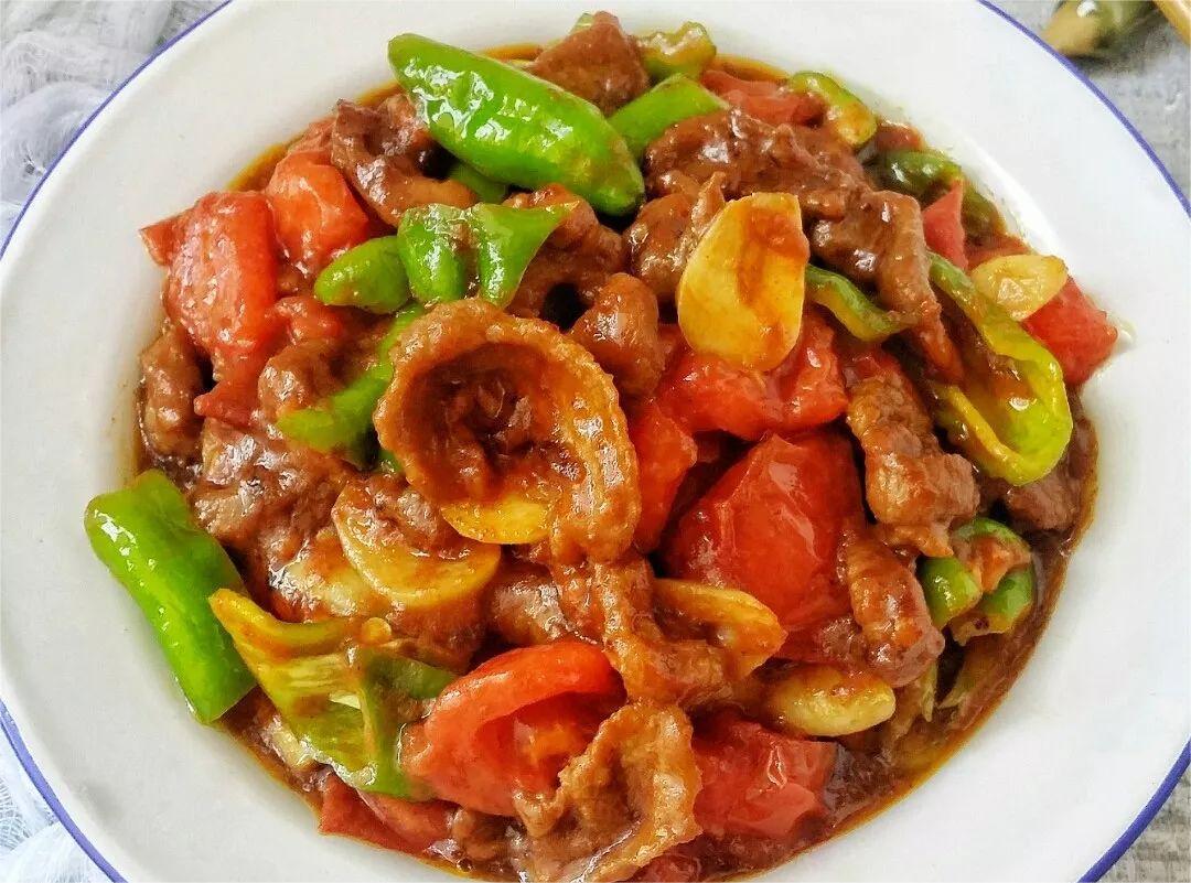 美味的西红柿炒牛肉