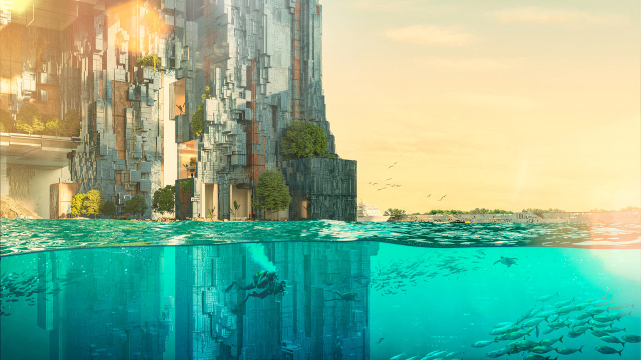 “THE LINE”城市自然环境，提高宜居性。