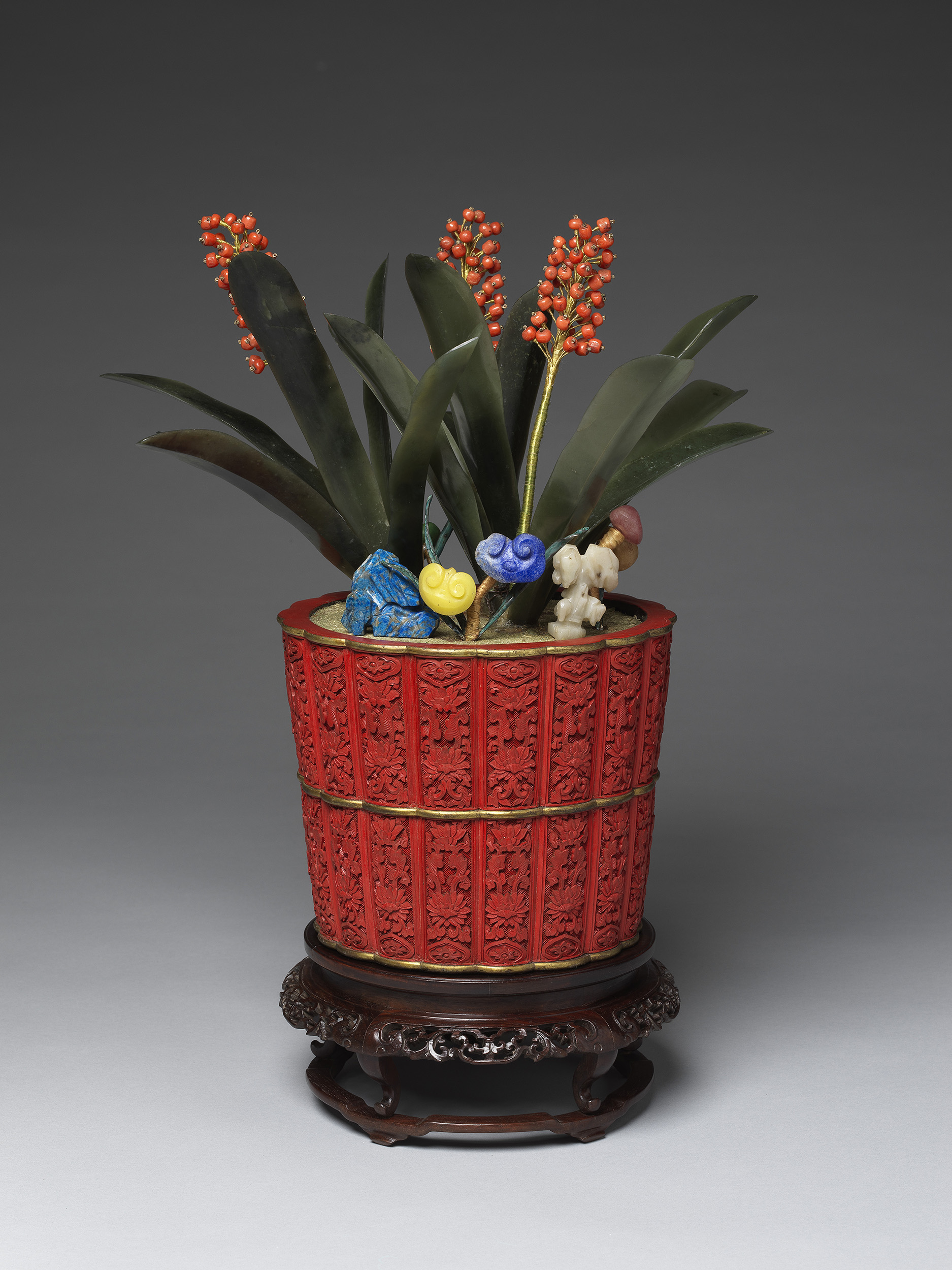 清&nbsp;万年青盆景 台北故宫博物院藏