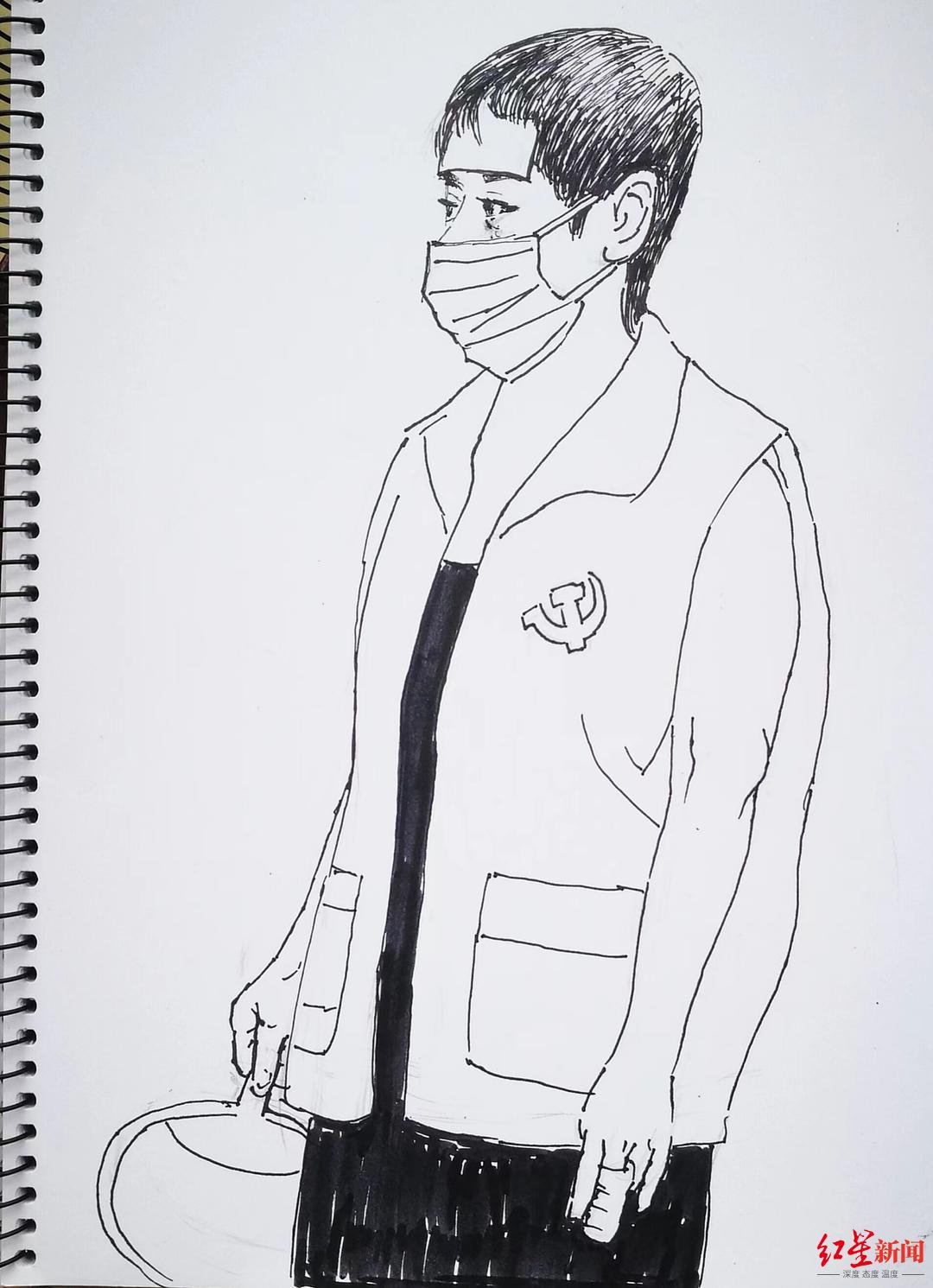 用我的笔画战疫的你62岁志愿者用漫画记录一线点滴