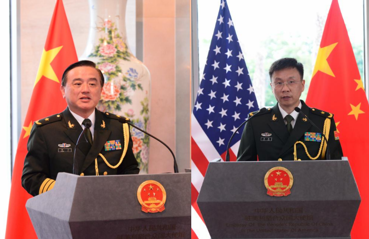 张力少将(左)和刘展少将(右)