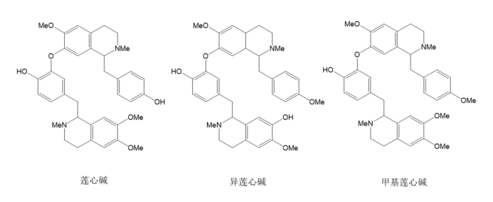 莲心生物碱碱化学结构式,图片来源:辛佳