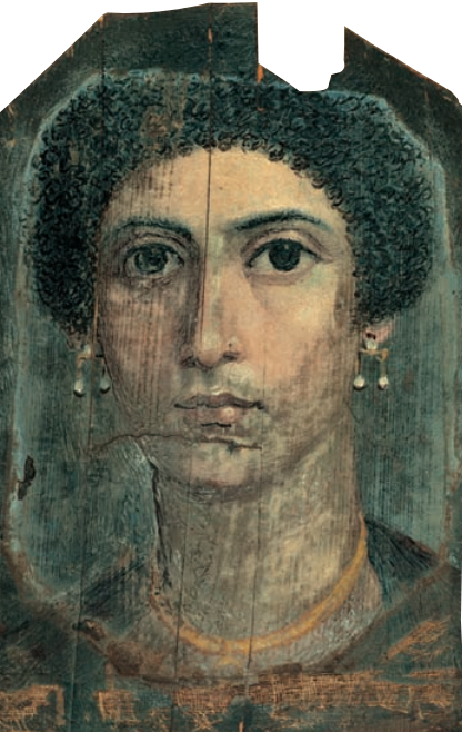 插在木乃伊绷带之间的法尤姆肖像木版画