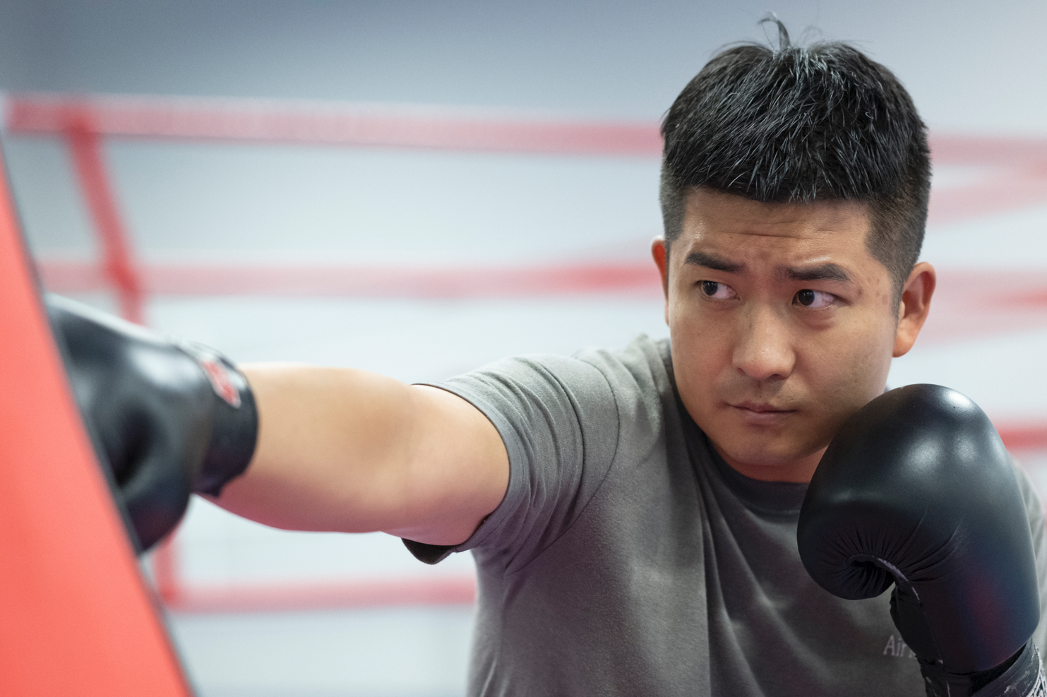 安全员戢德斌在训练.新京报记者 陶冉 摄