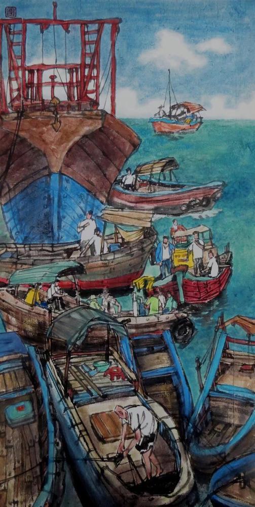 墨洒青山绘碧海国家一级美术师用画笔定格汕头南澳岛