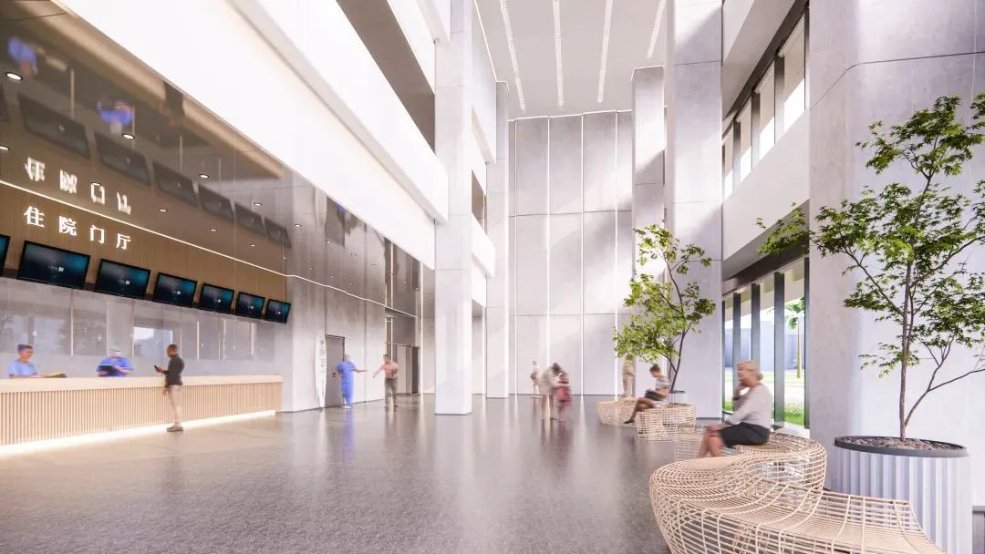 住院门厅效果图大厅效果图97广东省中医院南沙医院5幢塔楼矗立幕墙