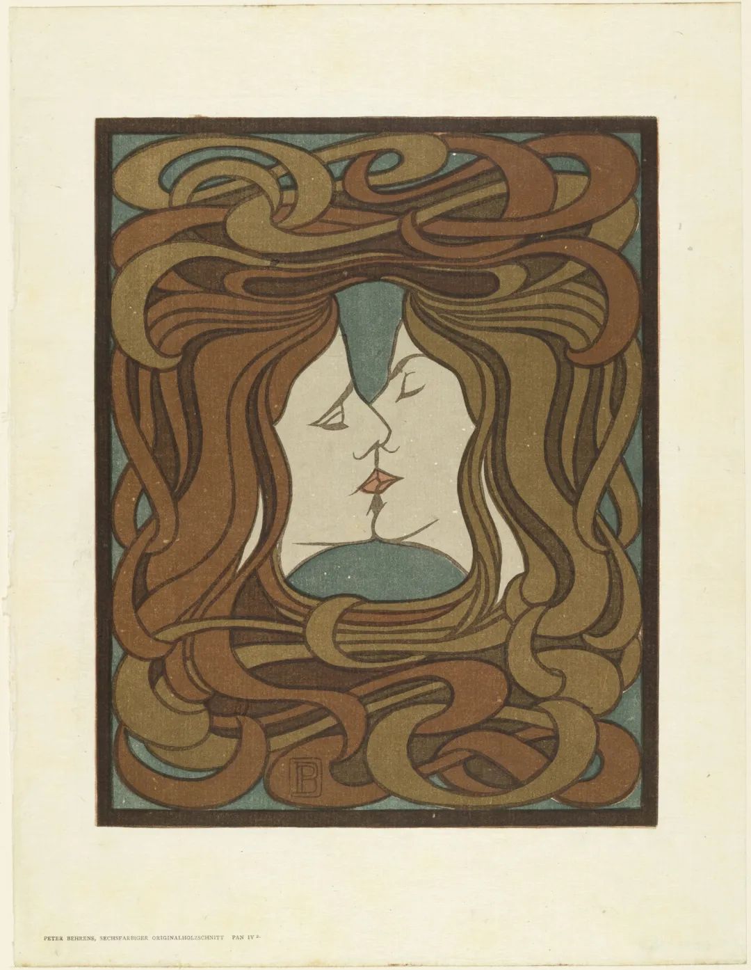 彼得·贝伦斯,吻,出自《pan》期刊,1898