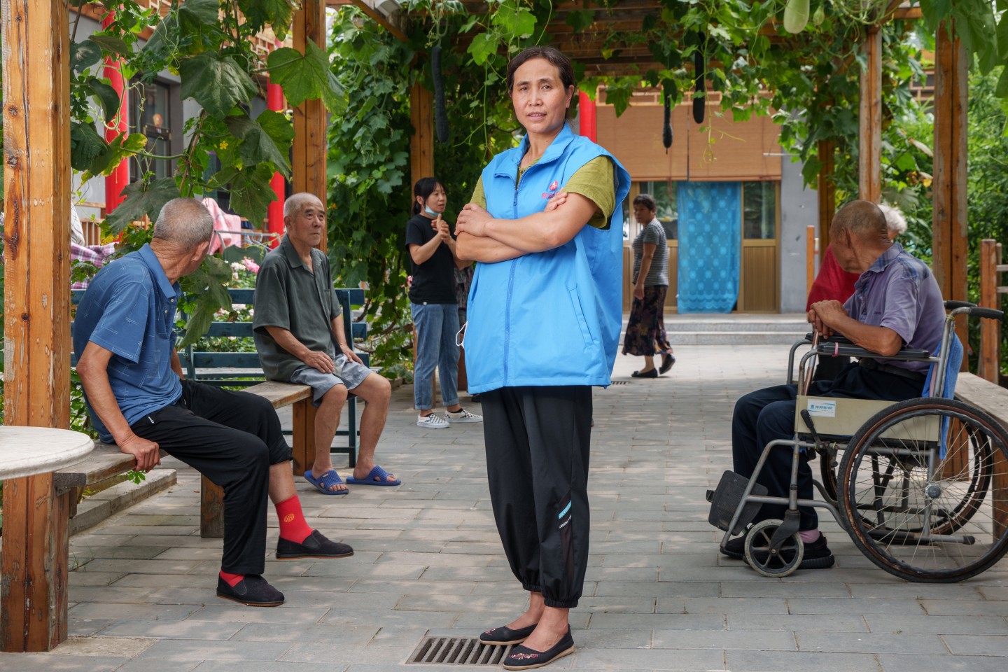 密云区河南寨镇河南寨村幸福晚年驿站，邻里互助员石桂芝。新京报记者 王子诚 摄