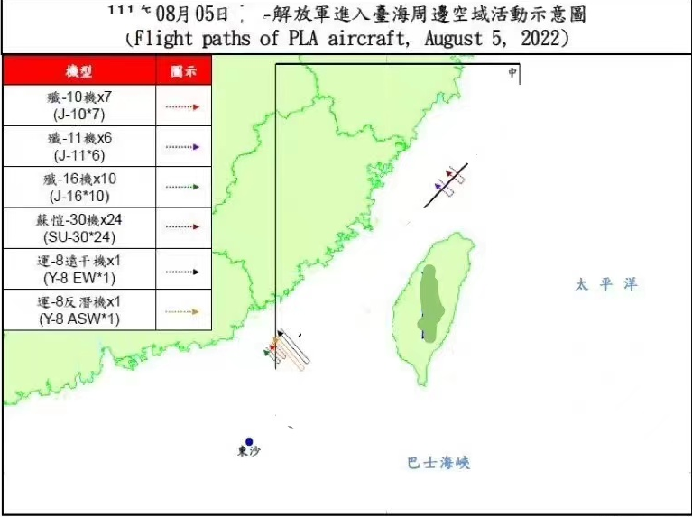台军发布的解放军航迹图试图制造“解放军依然远离台湾”的假象