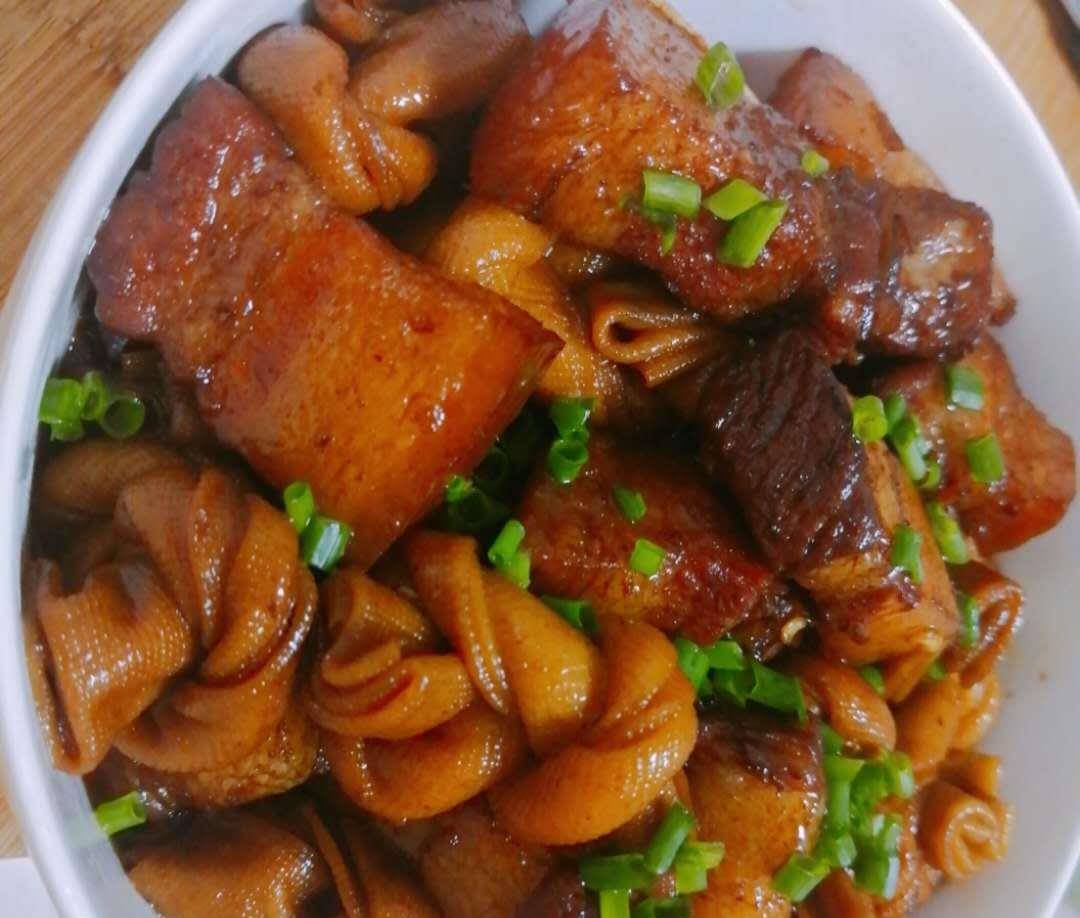 百叶结烧五花肉,方法简单,想吃就做,老少皆宜|百叶结|红烧肉|五花肉