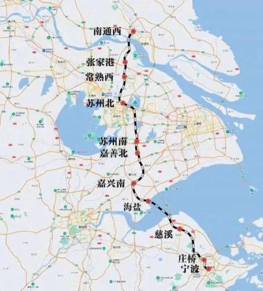 通苏嘉甬铁路路线示意图
