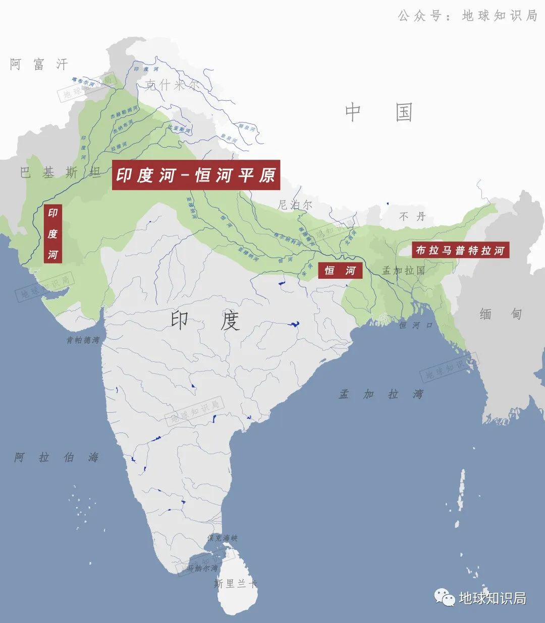 为地球上人口最稠密的地区之一(参考:wiki)▼印度河-恒河平原土地富饶