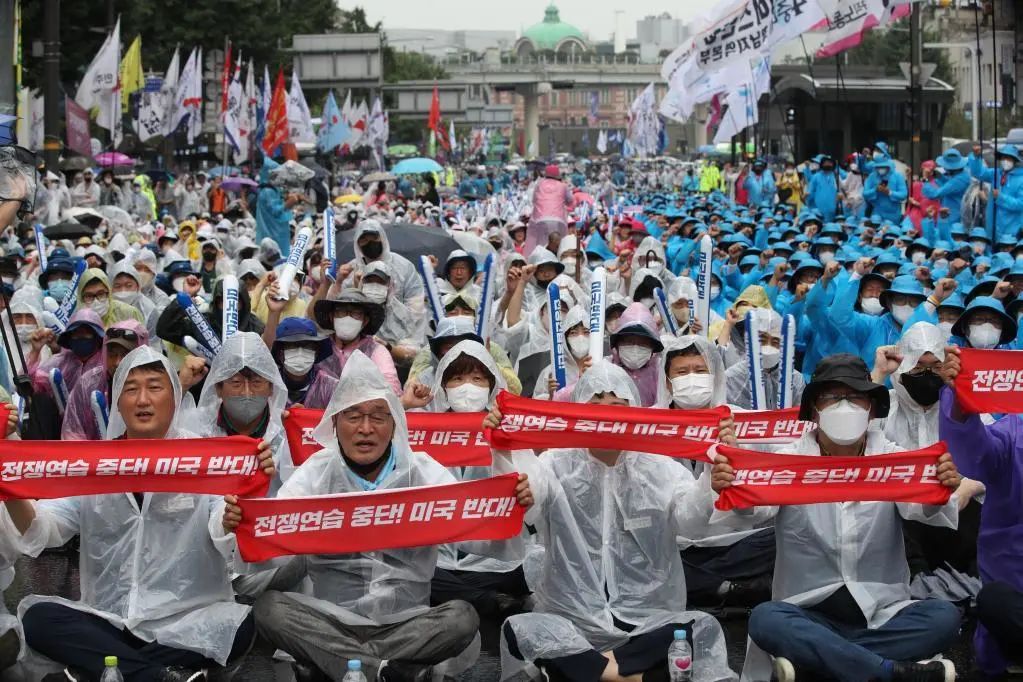 韩美联合军演引发韩国民众反对 专家：危害地区安全