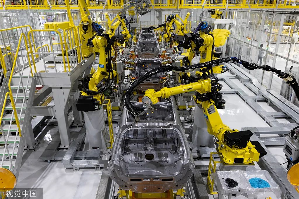 韩国光州,现代汽车生产线 资料图 图源:视觉中国
