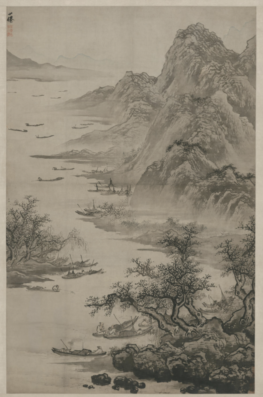 明 吴伟 渔乐图 轴 故宫博物院藏