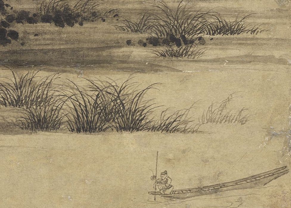 元 吴镇 洞庭渔隐 轴(局部) 台北故宫博物院藏