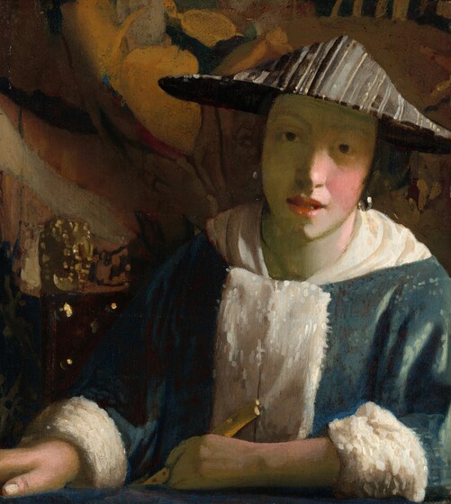 归于维米尔，《持笛女孩》，约1665-1675年