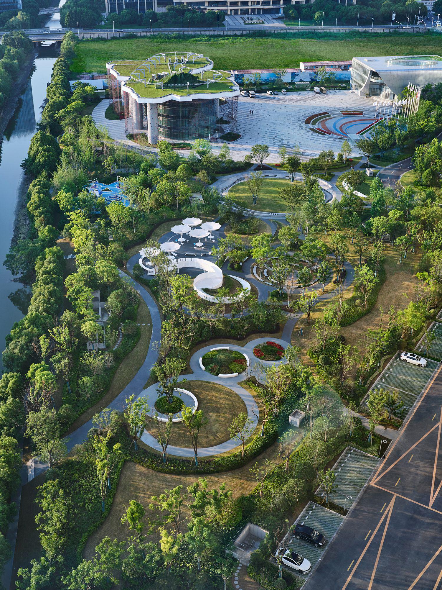鸟瞰世博公园.本文图片除署名外均为临港松江科技城 供图