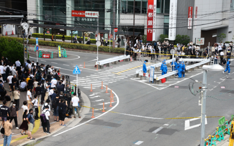 安倍遇袭现场（资料图）