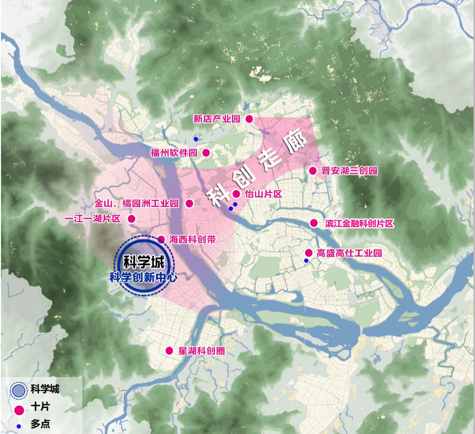 福州科创走廊总体空间布局图.福州市科技局供图