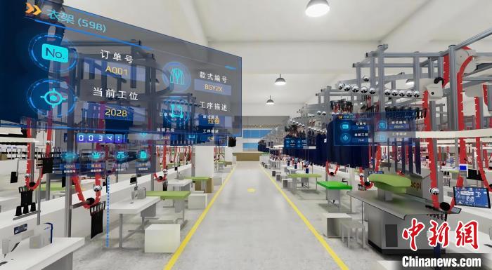 位于宁波的雅戈尔3D数字孪生虚拟工厂 宁波市经信局 供图